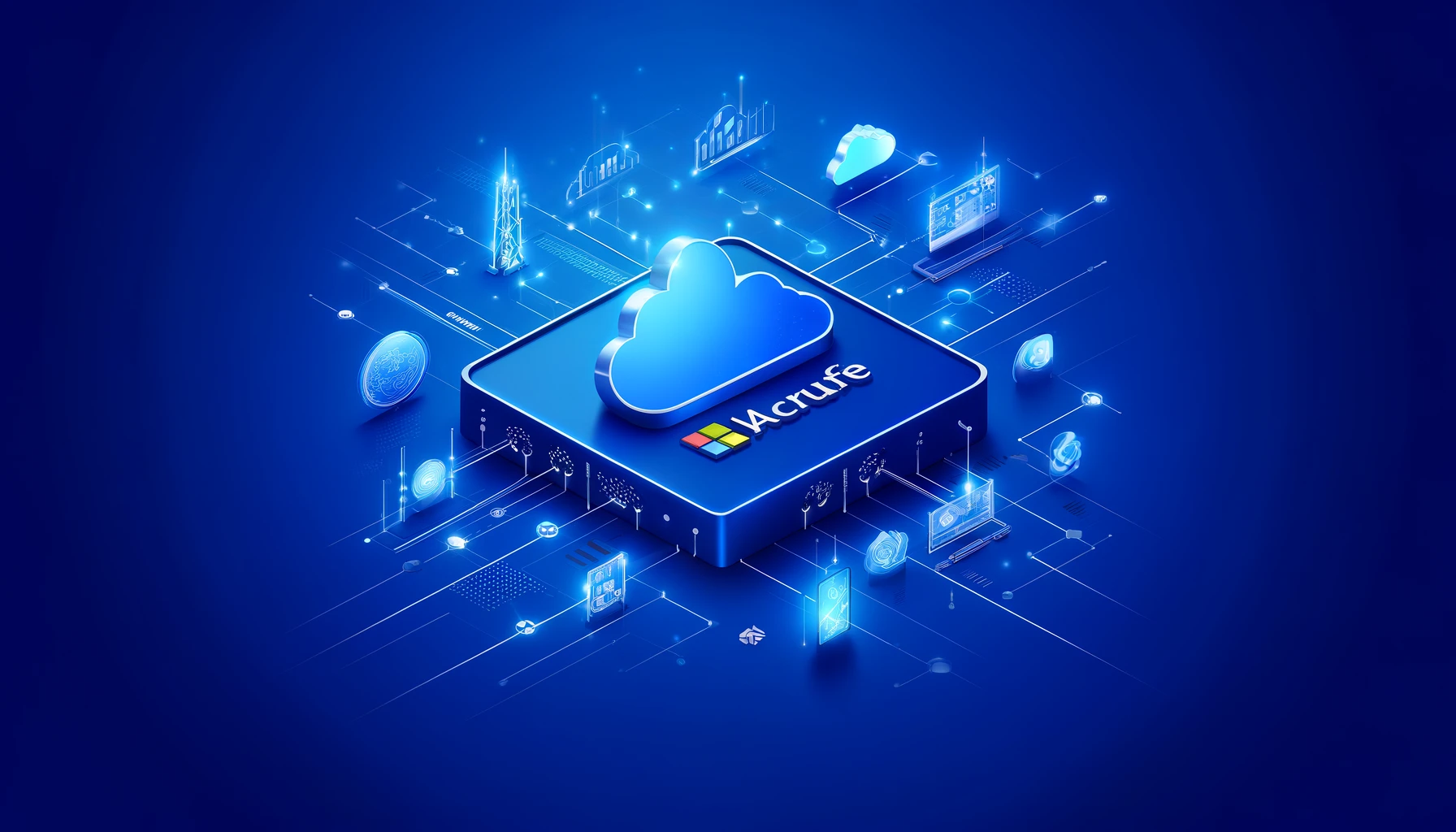 DALL·E 2024-05-11 18.29.30 - Design a modern and visually appealing image representing Microsoft Azure, tailored to a size of 500 by 333 pixels in a blue color layout. The image s