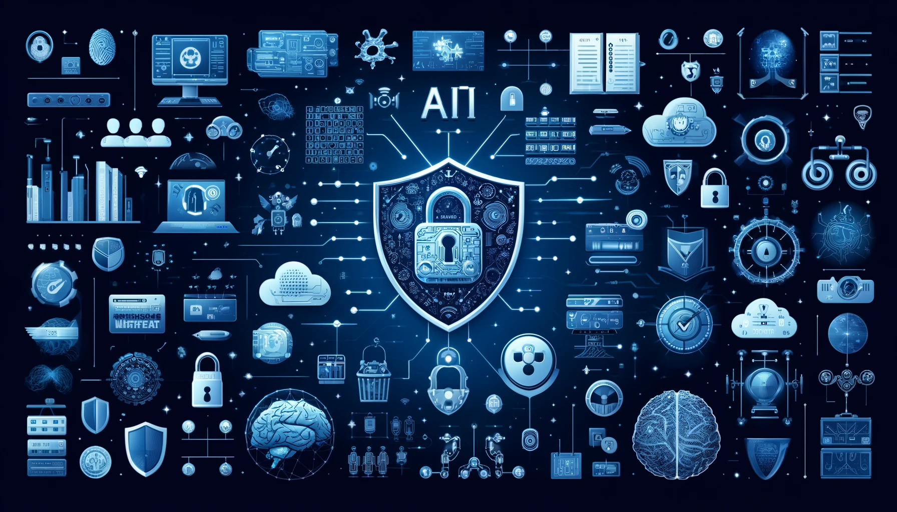 DALL·E 2024-05-12 15.09.00 - Design a compelling and informative image representing 'AI and Cybersecurity_ How AI can help businesses from cyberattacks', tailored to a size of 500